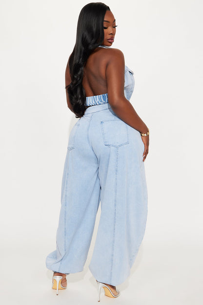 Downtown Girl Balloon Jumpsuit - Denim