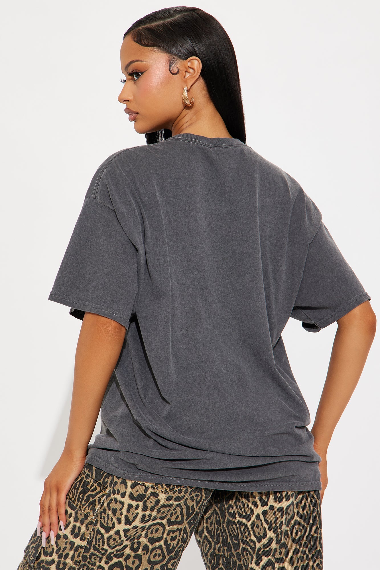 Nirvana Utero Flowers Washed Oversized Tee - Black