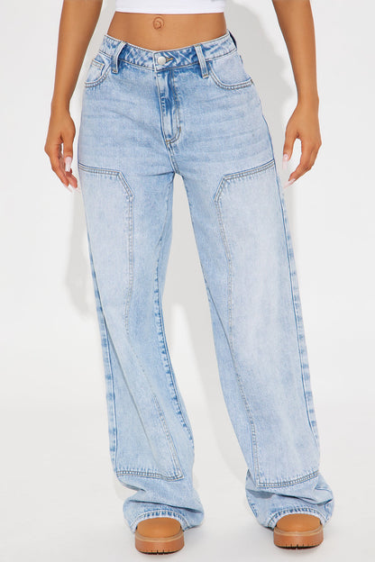 Time is Up Wide Leg Jeans - Medium Wash