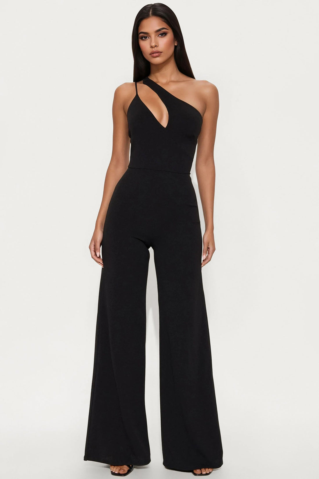 Too Appealing One Shoulder Jumpsuit - Black