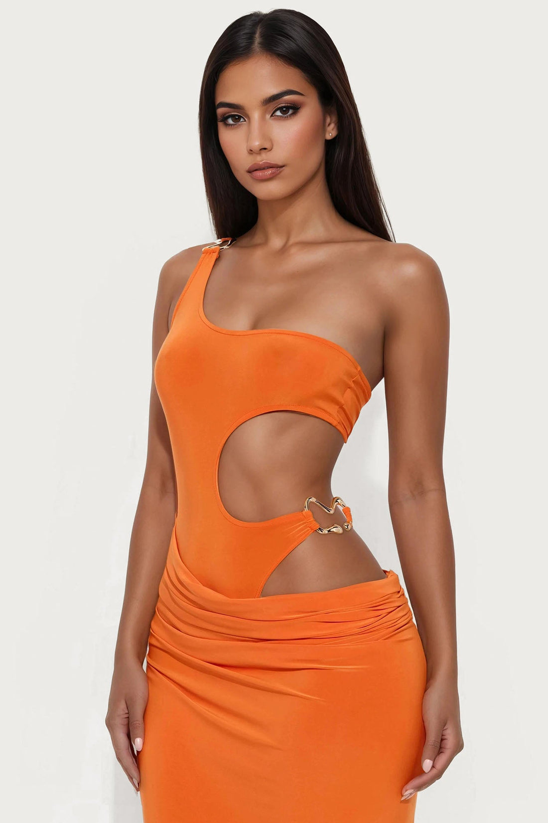 Georgina Cut Out Maxi Dress - Orange