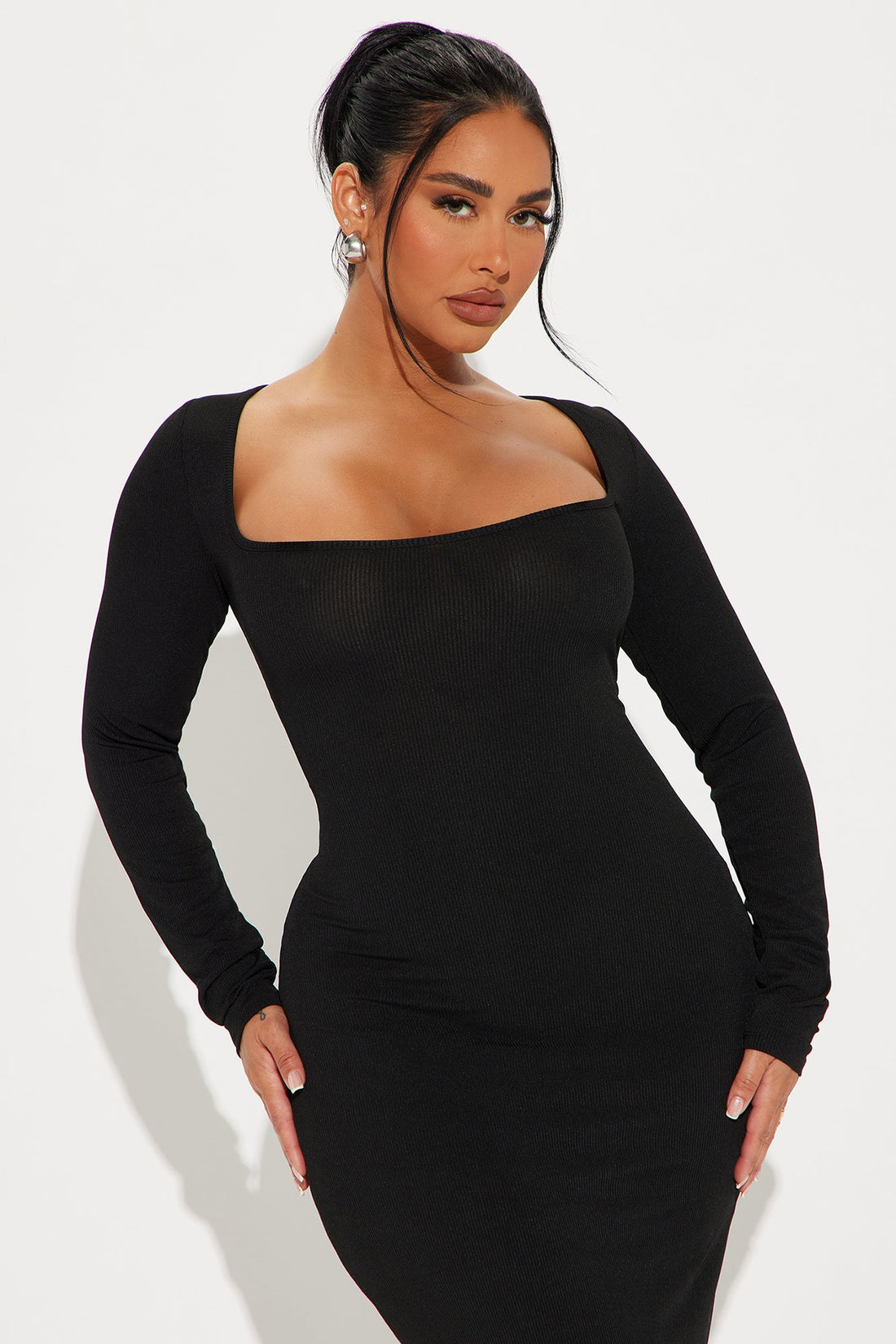 Brooklyn Long Sleeve Maxi Dress - Black