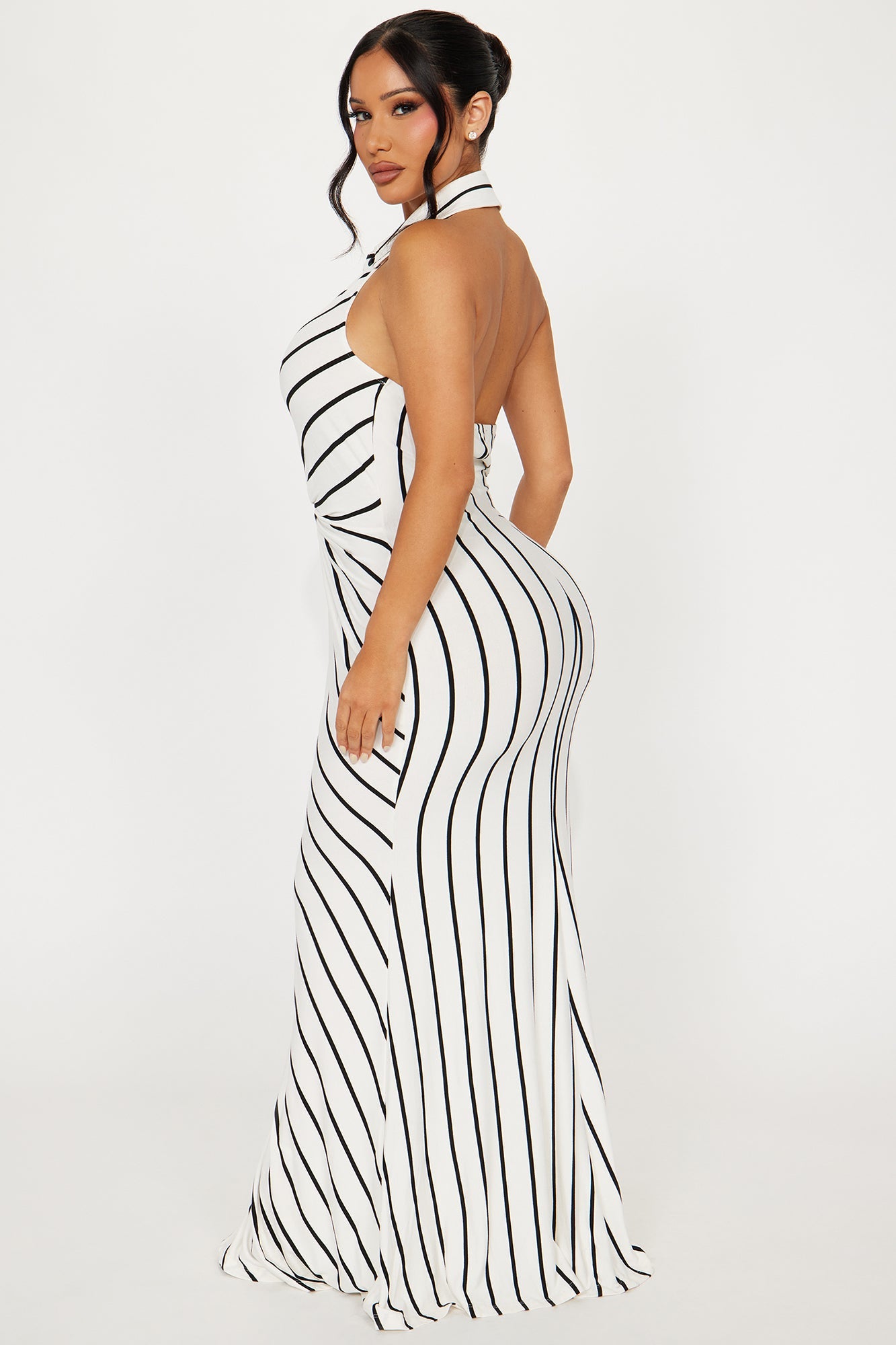 You Better Striped Maxi Dress - Black/White