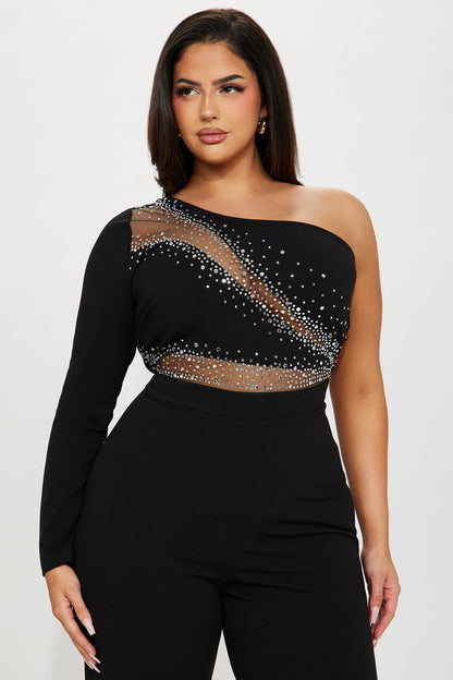 Star Sign Jumpsuit - Black