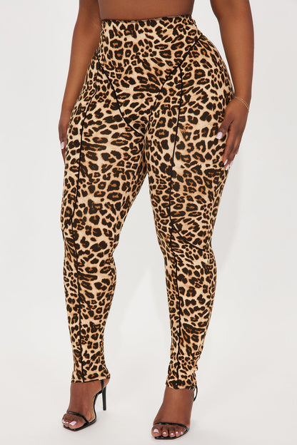 What A Catch Leopard High Rise Legging - Brown/combo