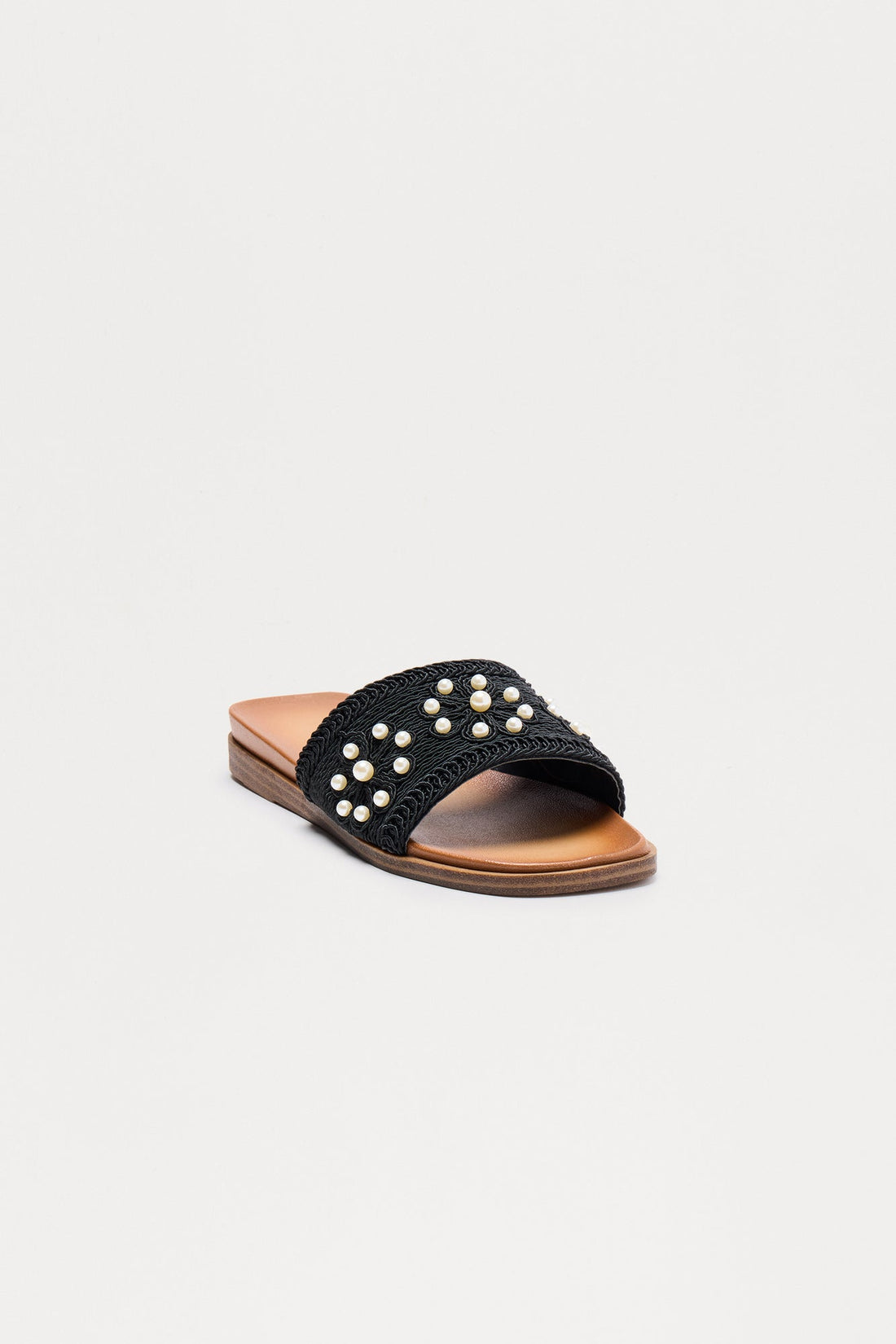 Tenley Pearl Slip On Sandals - Black