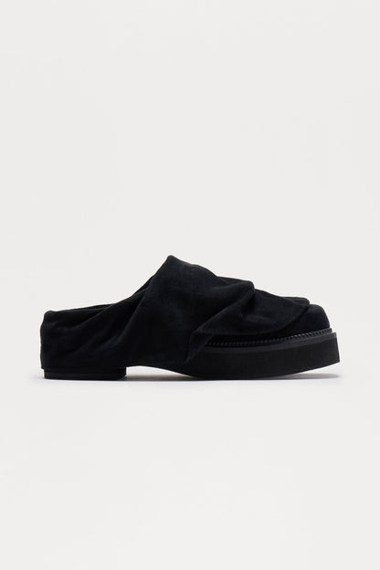 Draper Faux Suede Clogs - Black