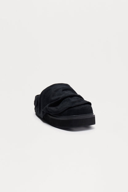 Draper Faux Suede Clogs - Black