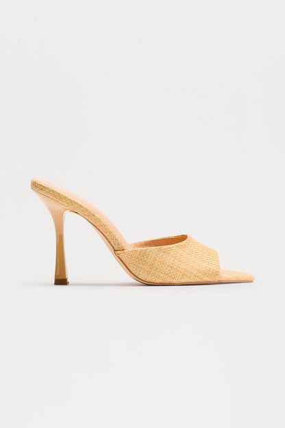 Tallou Peep Toe Stiletto Heels - Natural