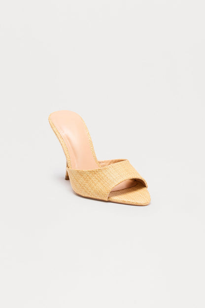 Tallou Peep Toe Stiletto Heels - Natural