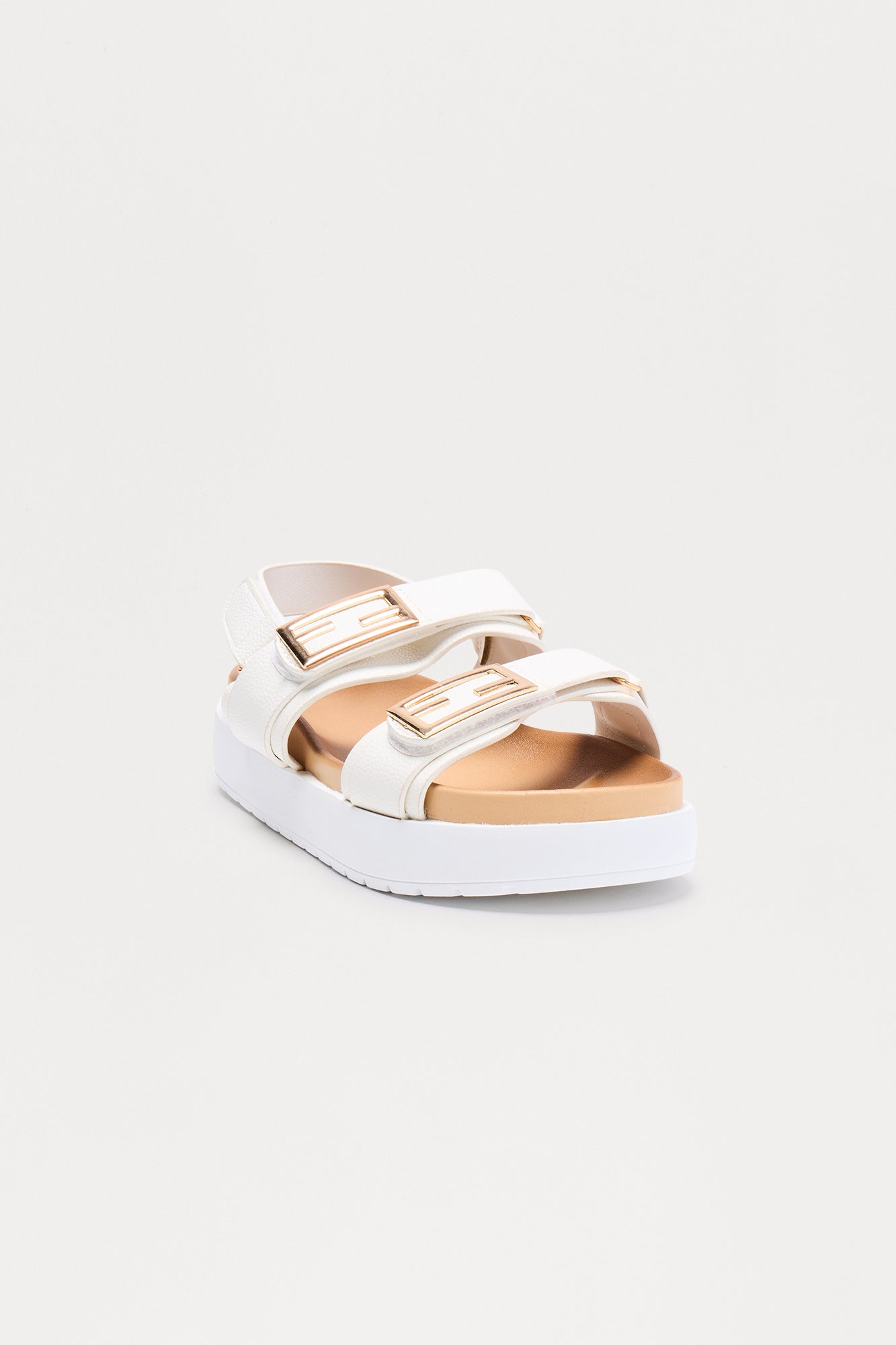 Shane Hardware Platform Sandals - White