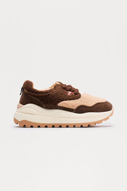 Hutch Sherpa Sneakers - Brown/combo