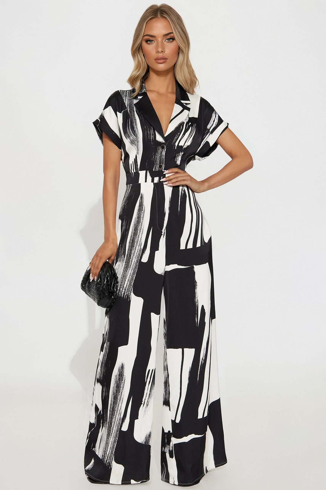 Gaia Printed Satin Jumpsuit - Black/combo