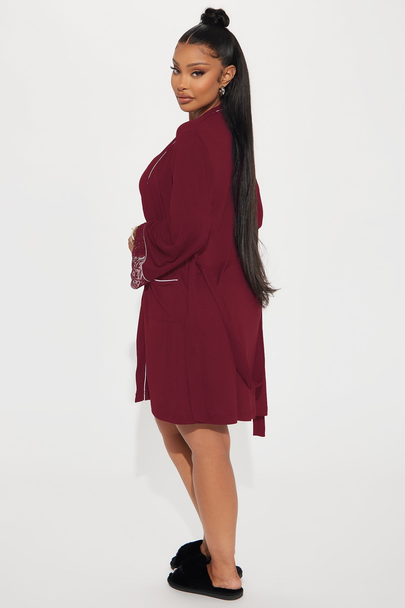 Just Dream PJ Robe Set - Wine