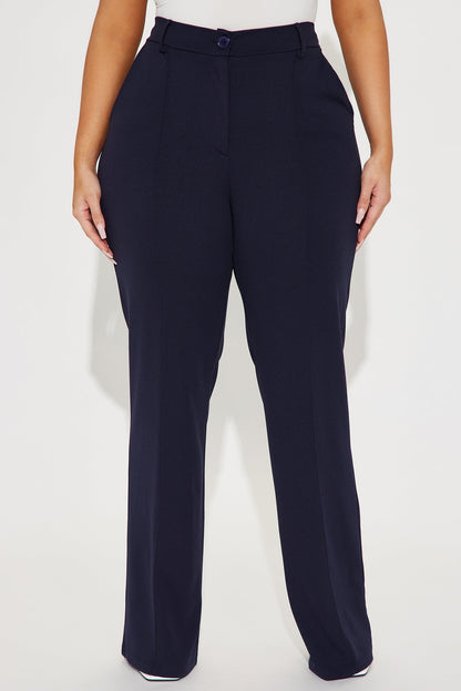Heidi Wide Leg Trouser Pant - Navy