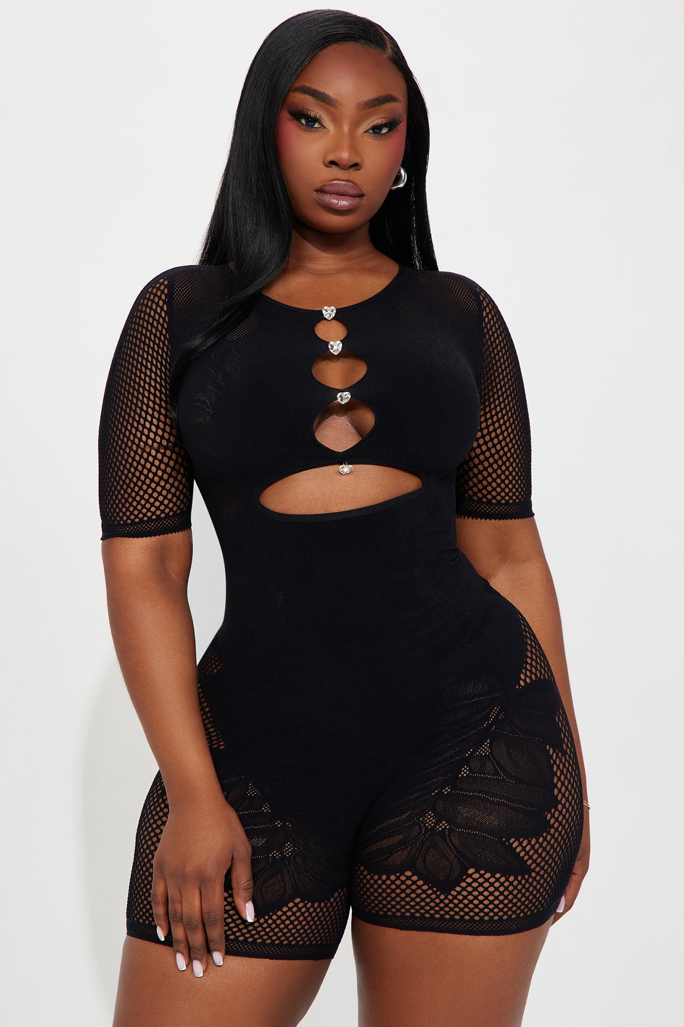 Fall Off Seamless Romper - Black