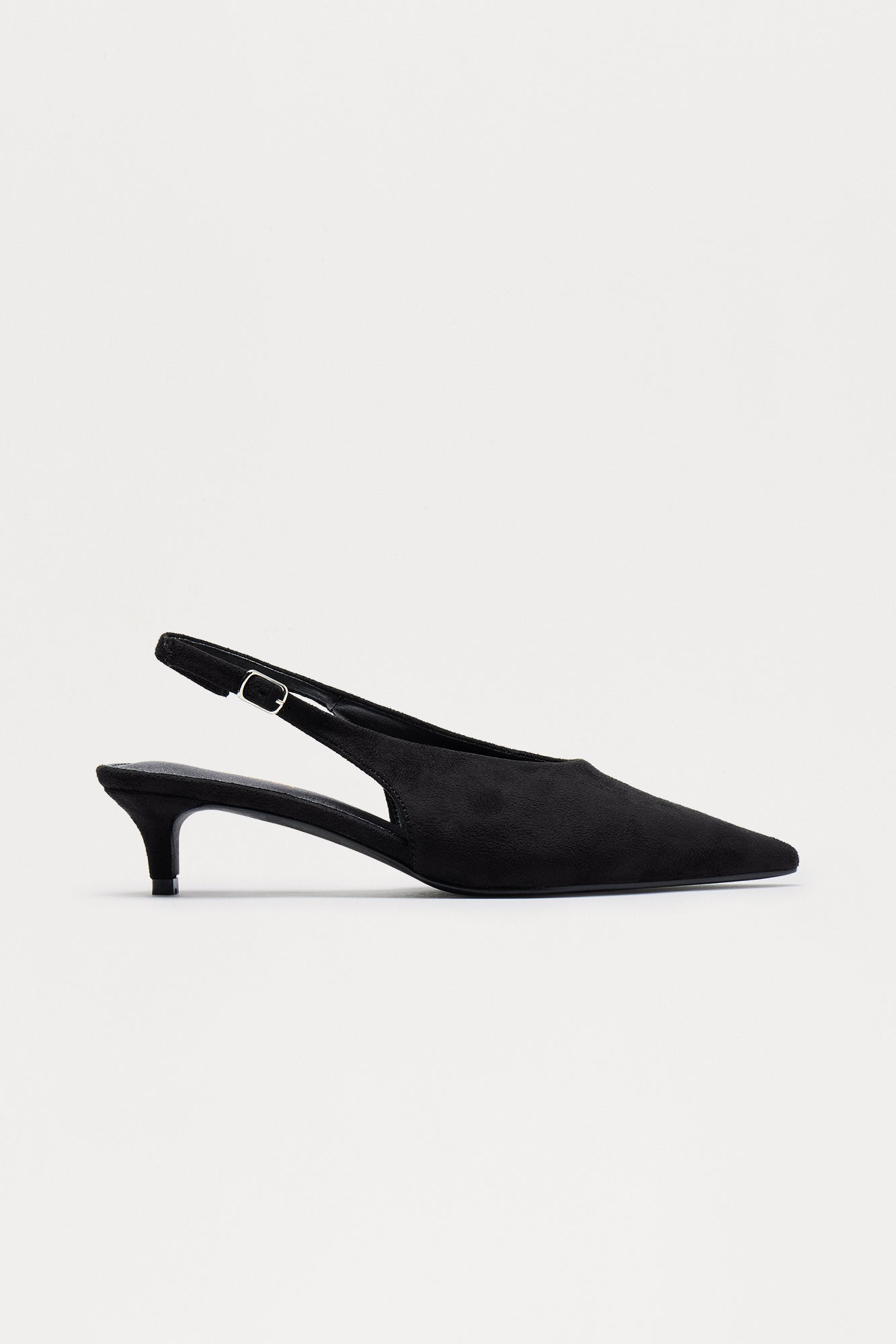 Composure Faux Suede Slingback Pumps - Black