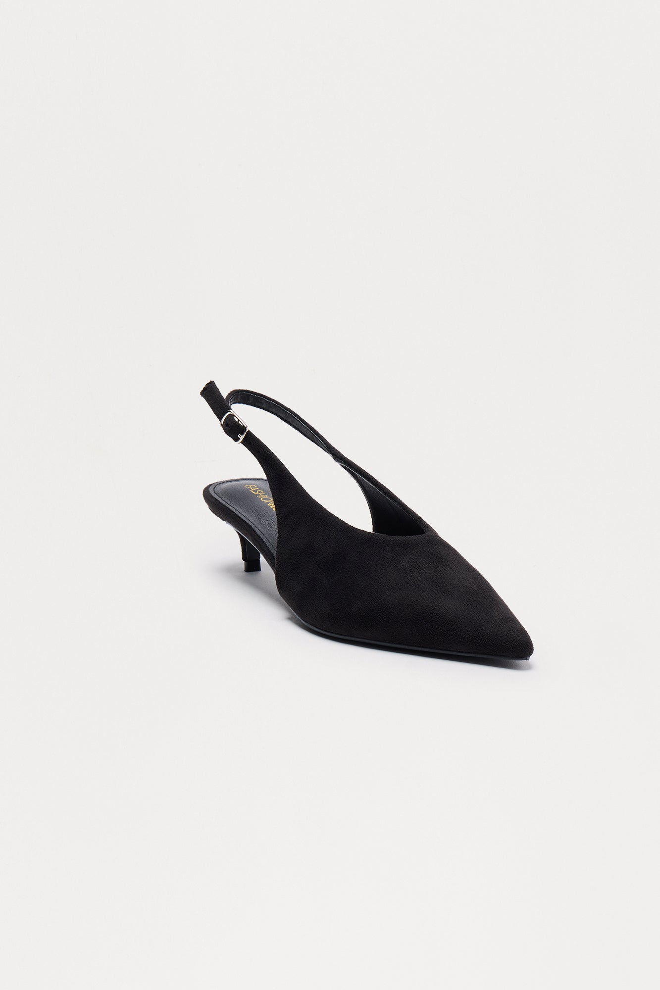 Composure Faux Suede Slingback Pumps - Black