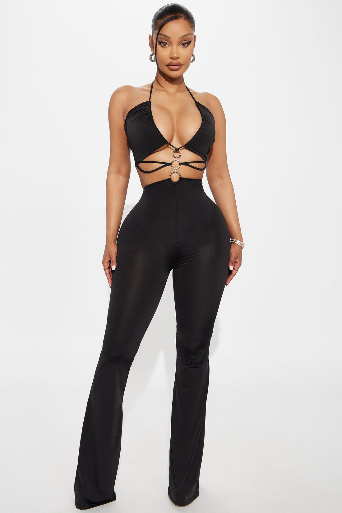 Give It To You Straight Strappy Jumpsuit - Black