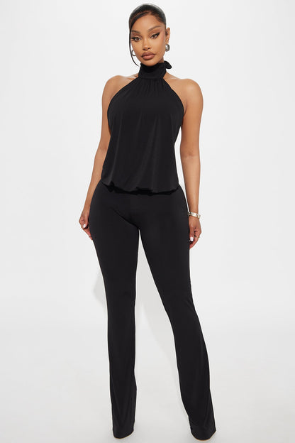 Sweet Escape Halter Jumpsuit - Black