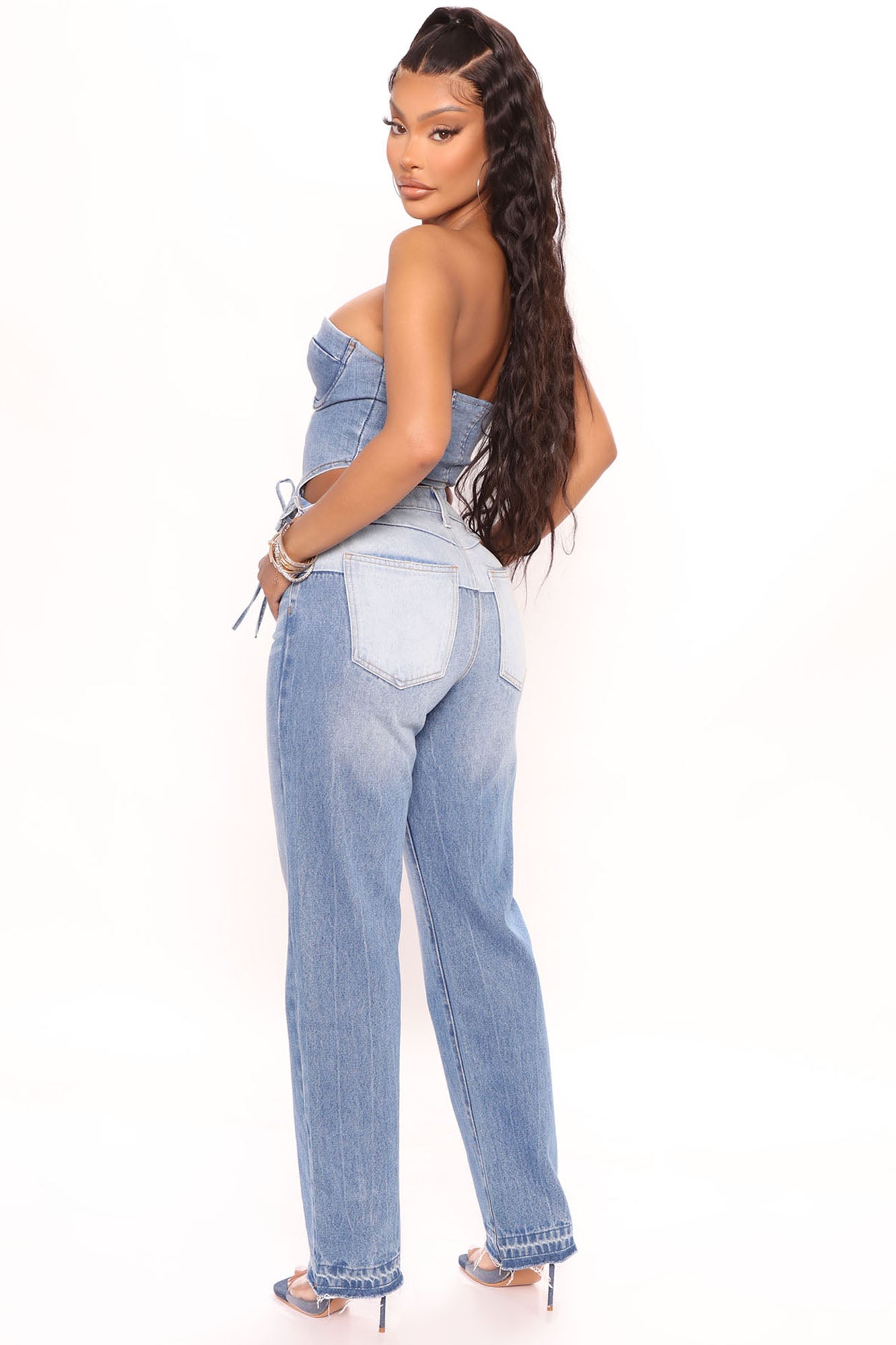 Play It Your Way Denim Corset - Medium Wash