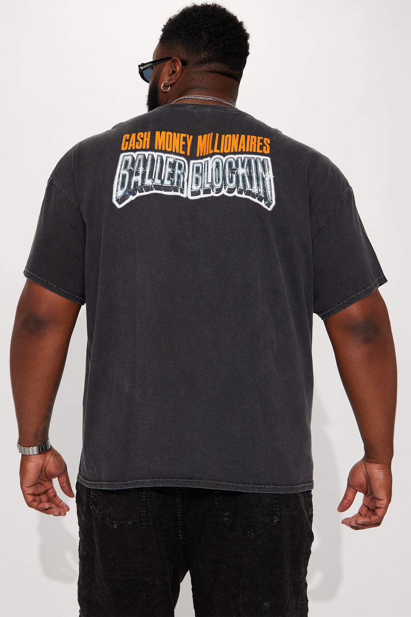 Baller Blockin Cash Money Oversized Short Sleeve Tee - Black