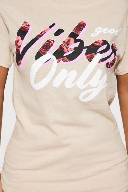 Good Vibes Only Graphic Tee - Sand