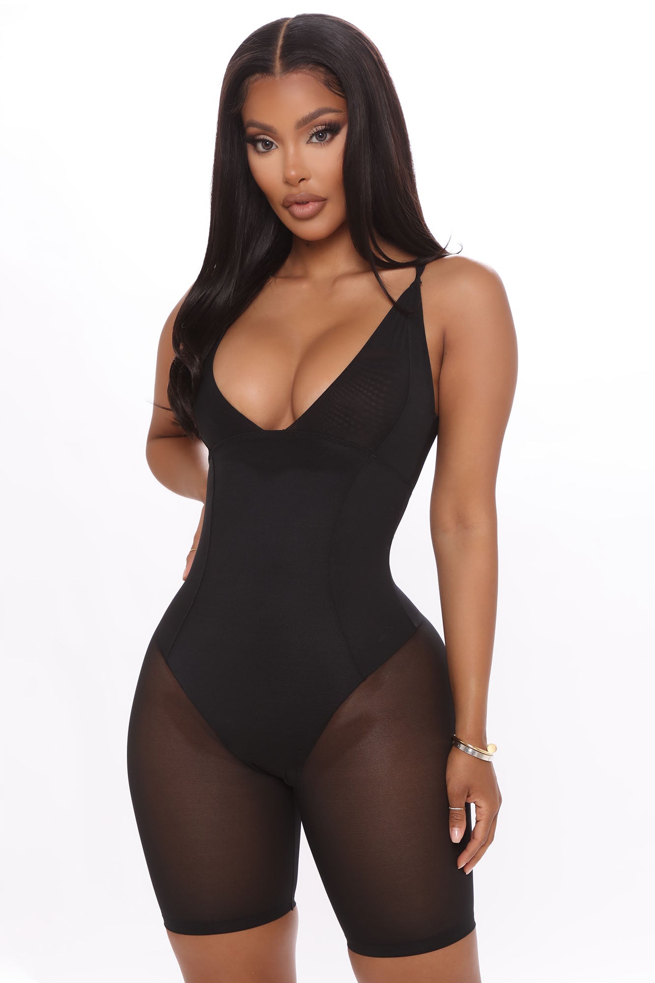 On My Curves Shaping Romper - Black