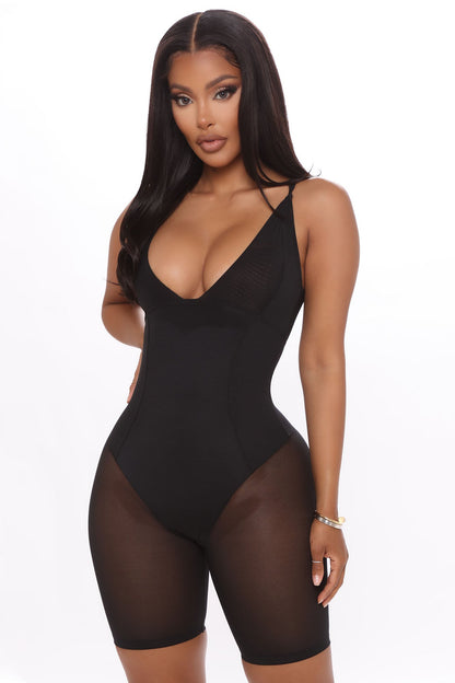 On My Curves Shaping Romper - Black
