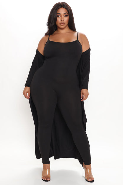 Nova Charmer Jumpsuit Set - Black