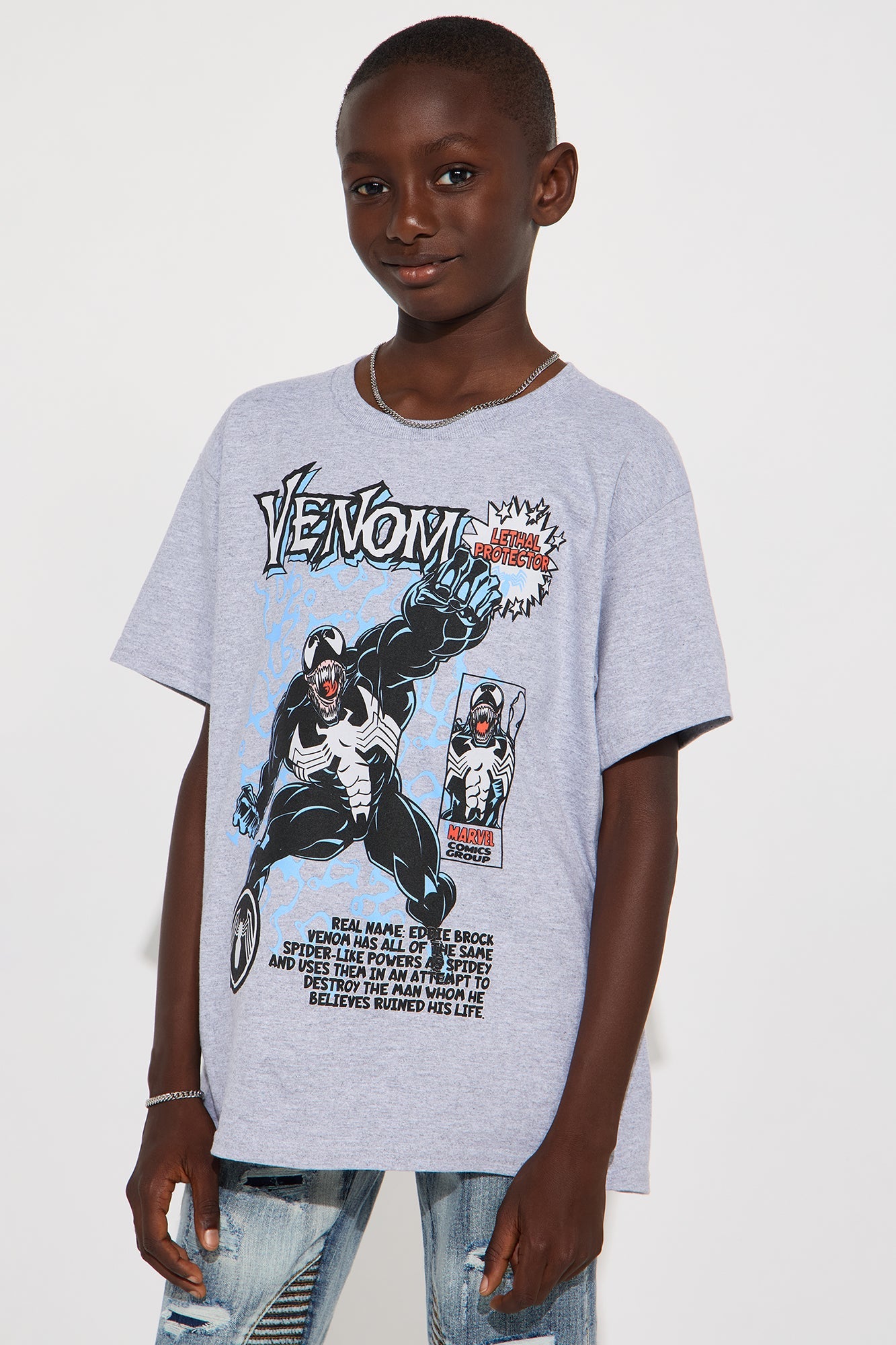 Mini Venom Take Over Short Sleeve Tee - Heather Grey