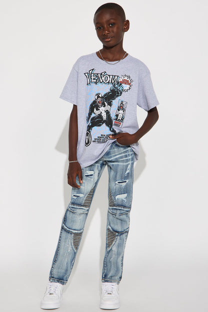 Mini Kingston Rip And Repair Skinny Jeans - Light Blue Wash