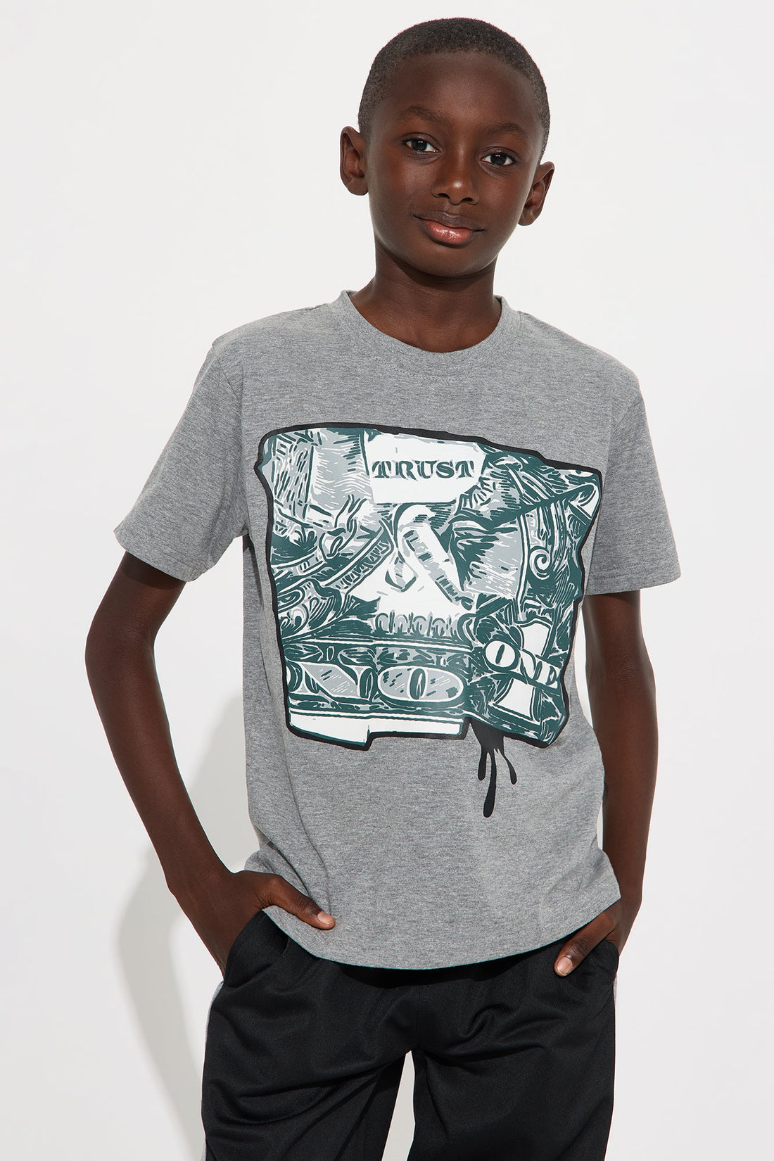 Mini Big Money T-Shirt And Pant Set - Grey/combo