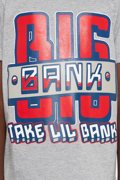 Mini Big Bank T-Shirt And Pant Set - Grey/combo
