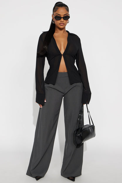 By Your Side Trouser - Charcoal