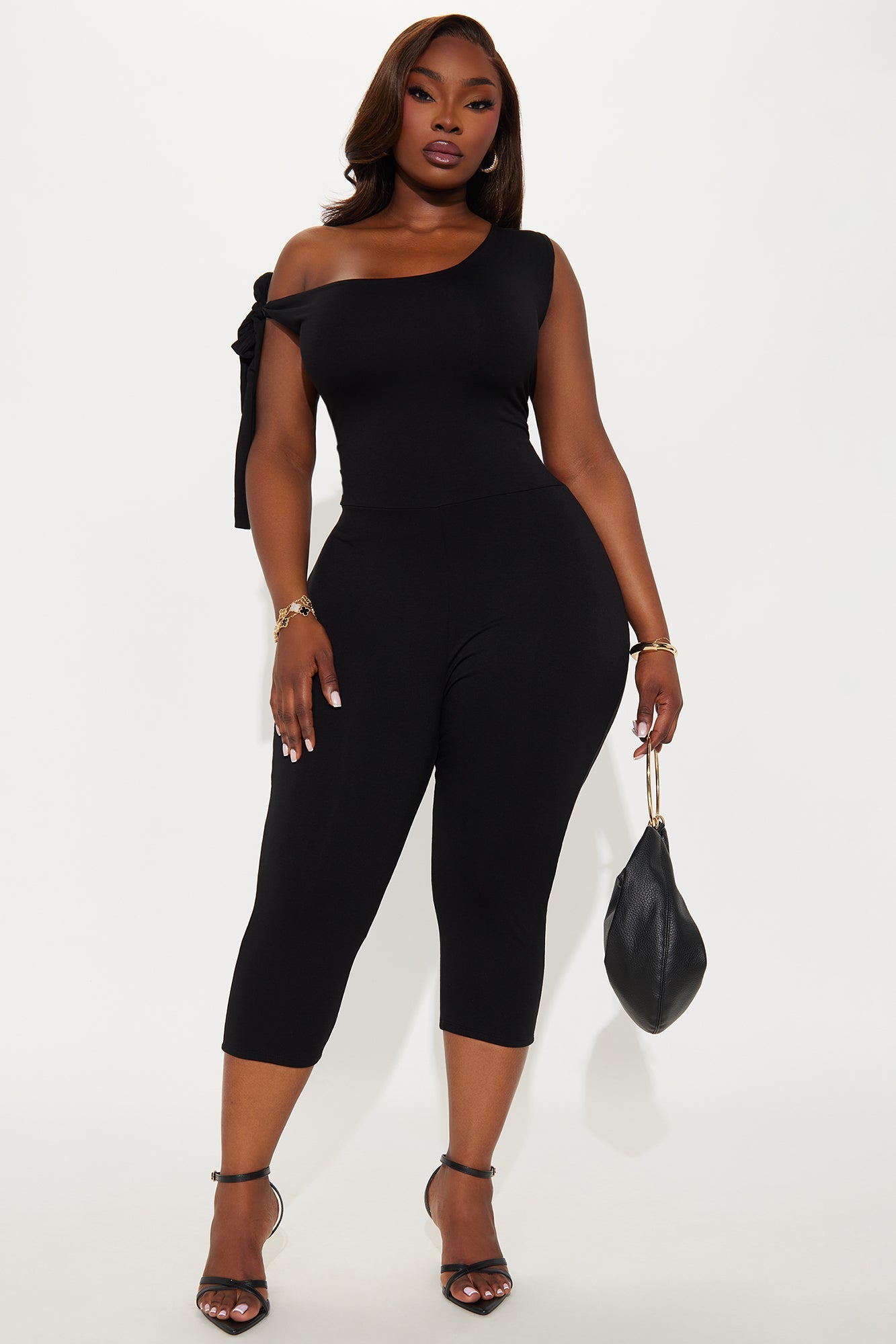 Sweet Like Candy Capri Jumpsuit - Black