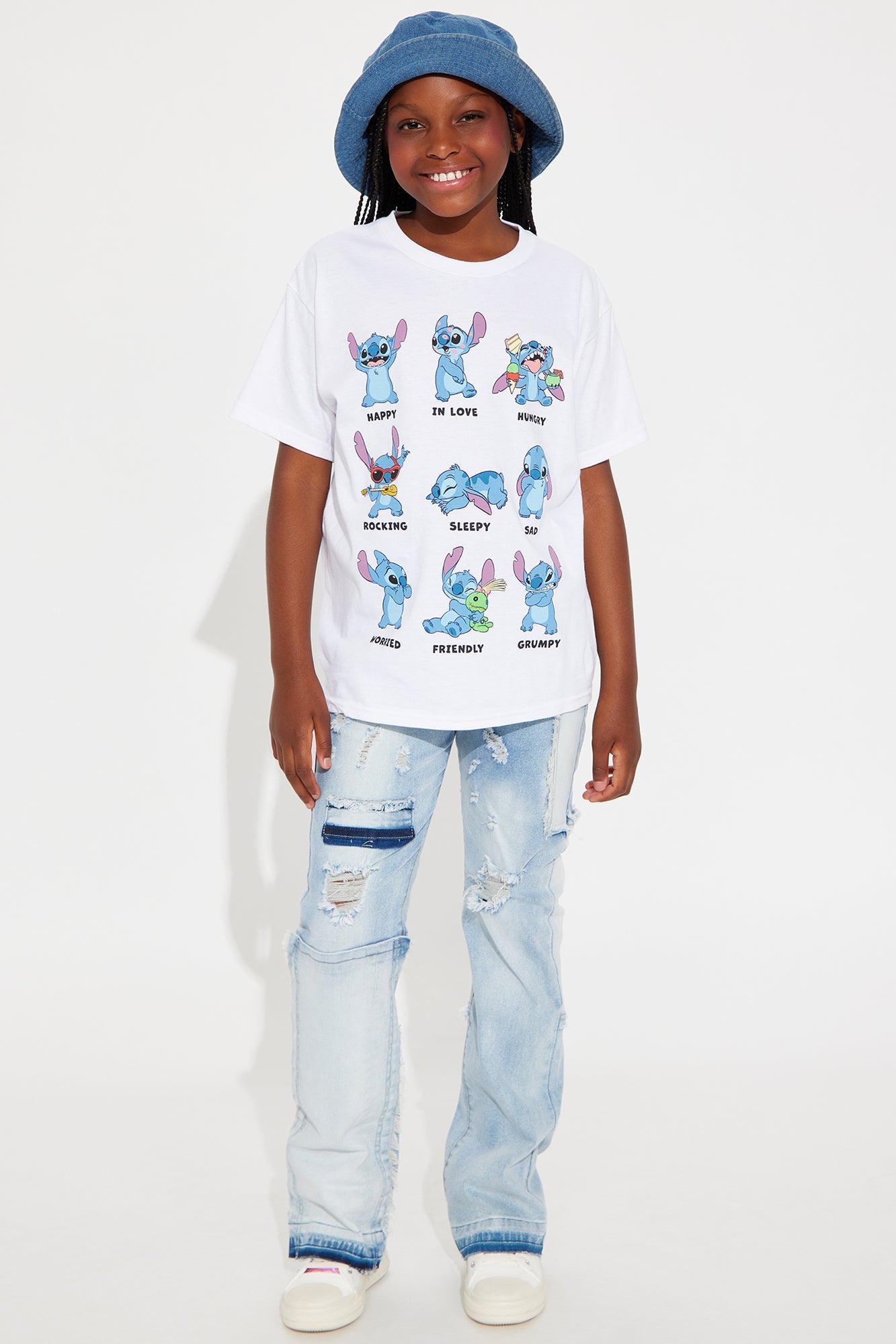 Mini Stitch Moods Short Sleeve Graphic Tee - White