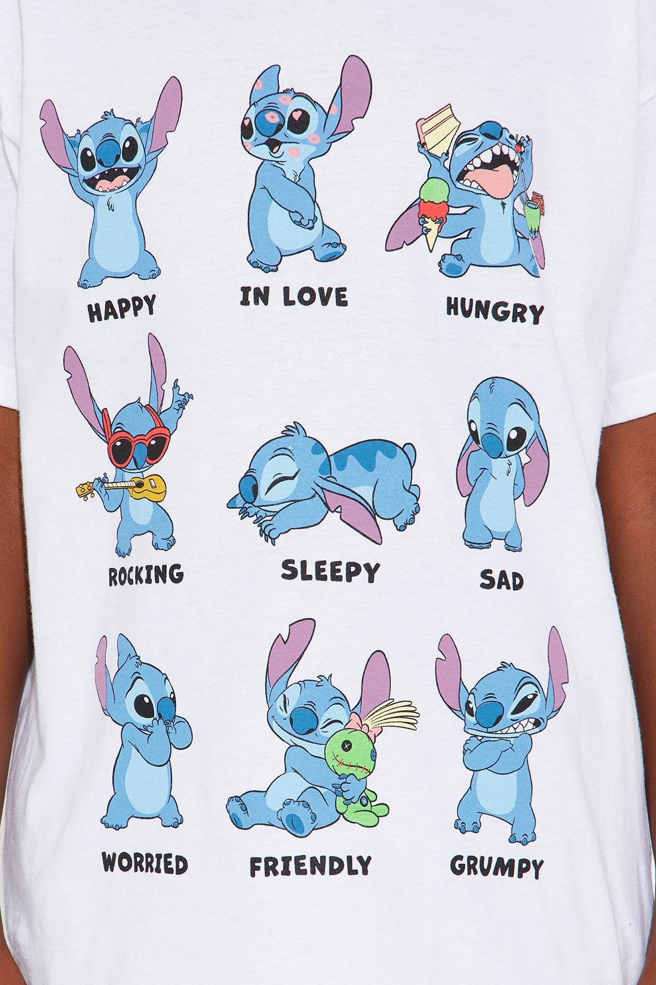Mini Stitch Moods Short Sleeve Graphic Tee - White