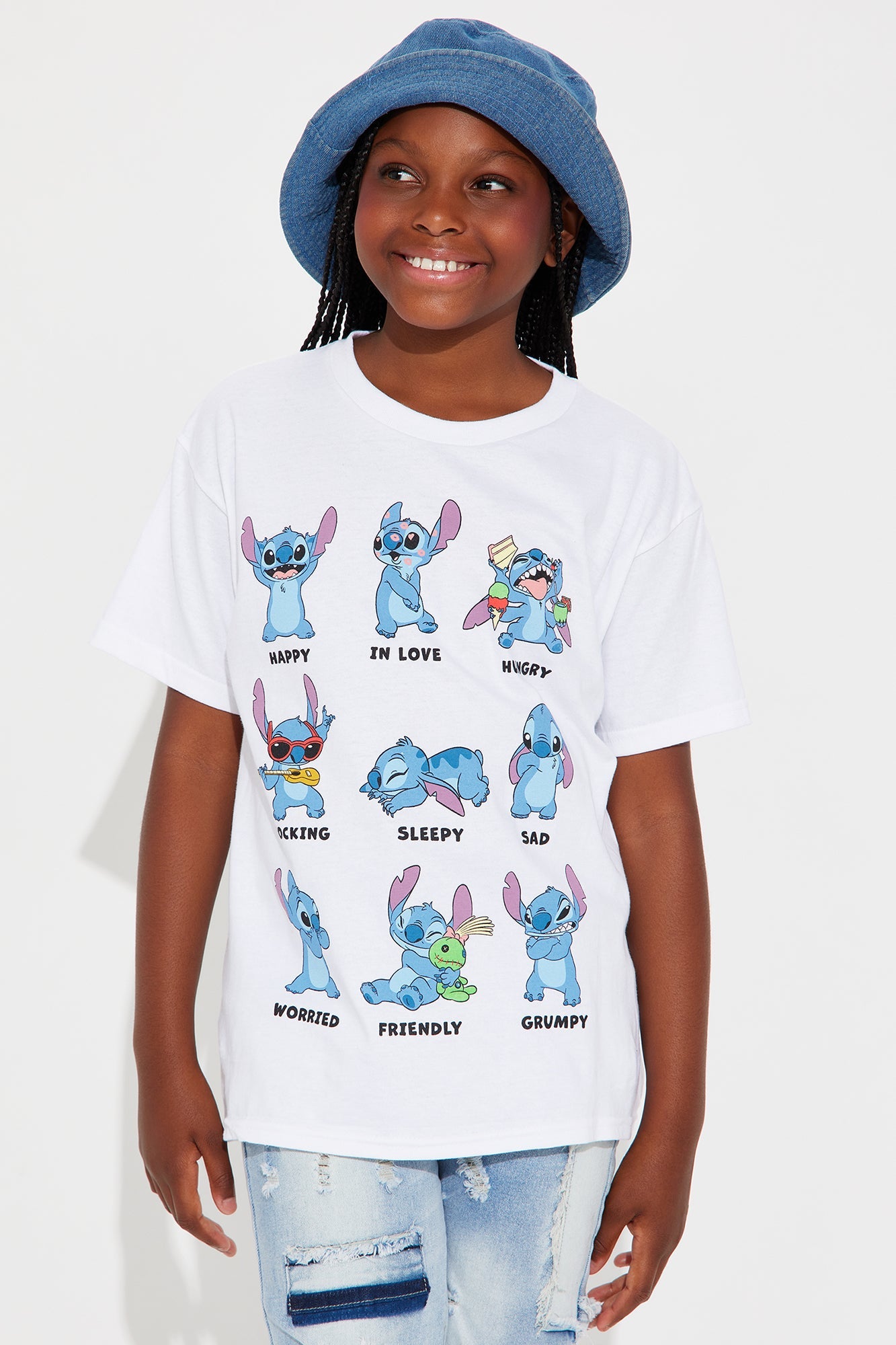 Mini Stitch Moods Short Sleeve Graphic Tee - White