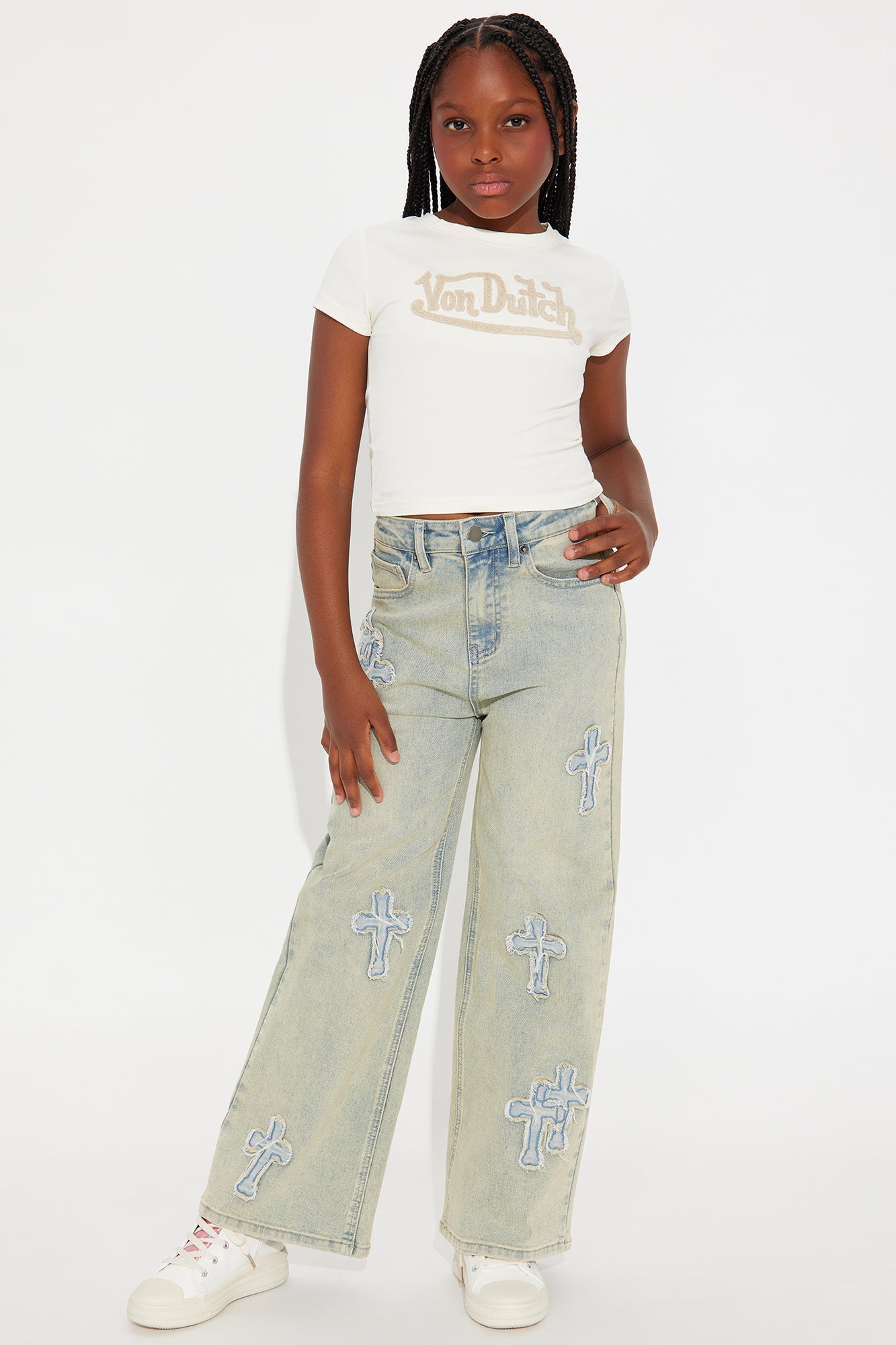 Mini Cross Your Mind Wide Leg Jean - Vintage Wash