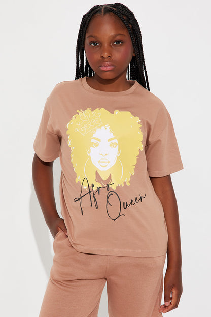 Mini Afro Queen Short Set - Mocha