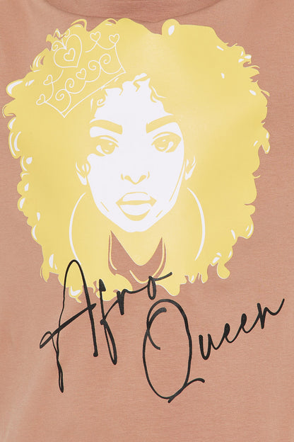 Mini Afro Queen Short Set - Mocha