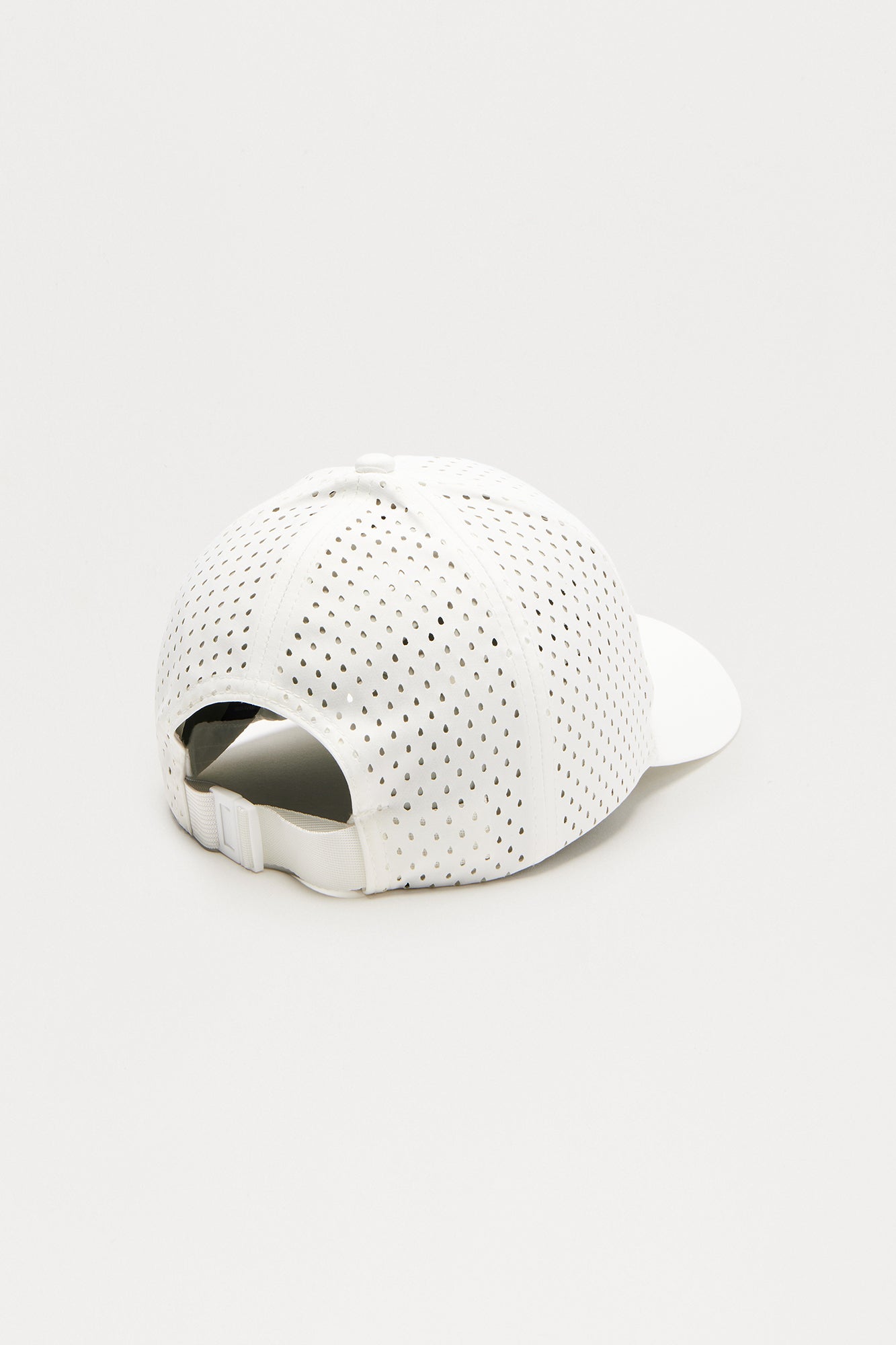 Air Perforated 6 Panel Strapback Hat - White