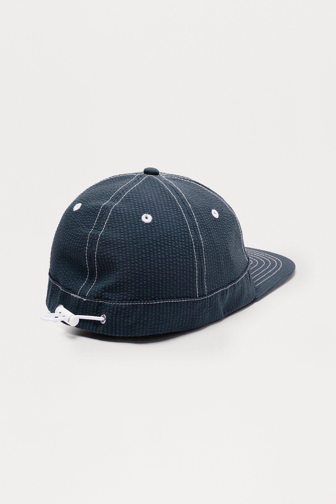 Seersucker 6 Panel Hat - Navy