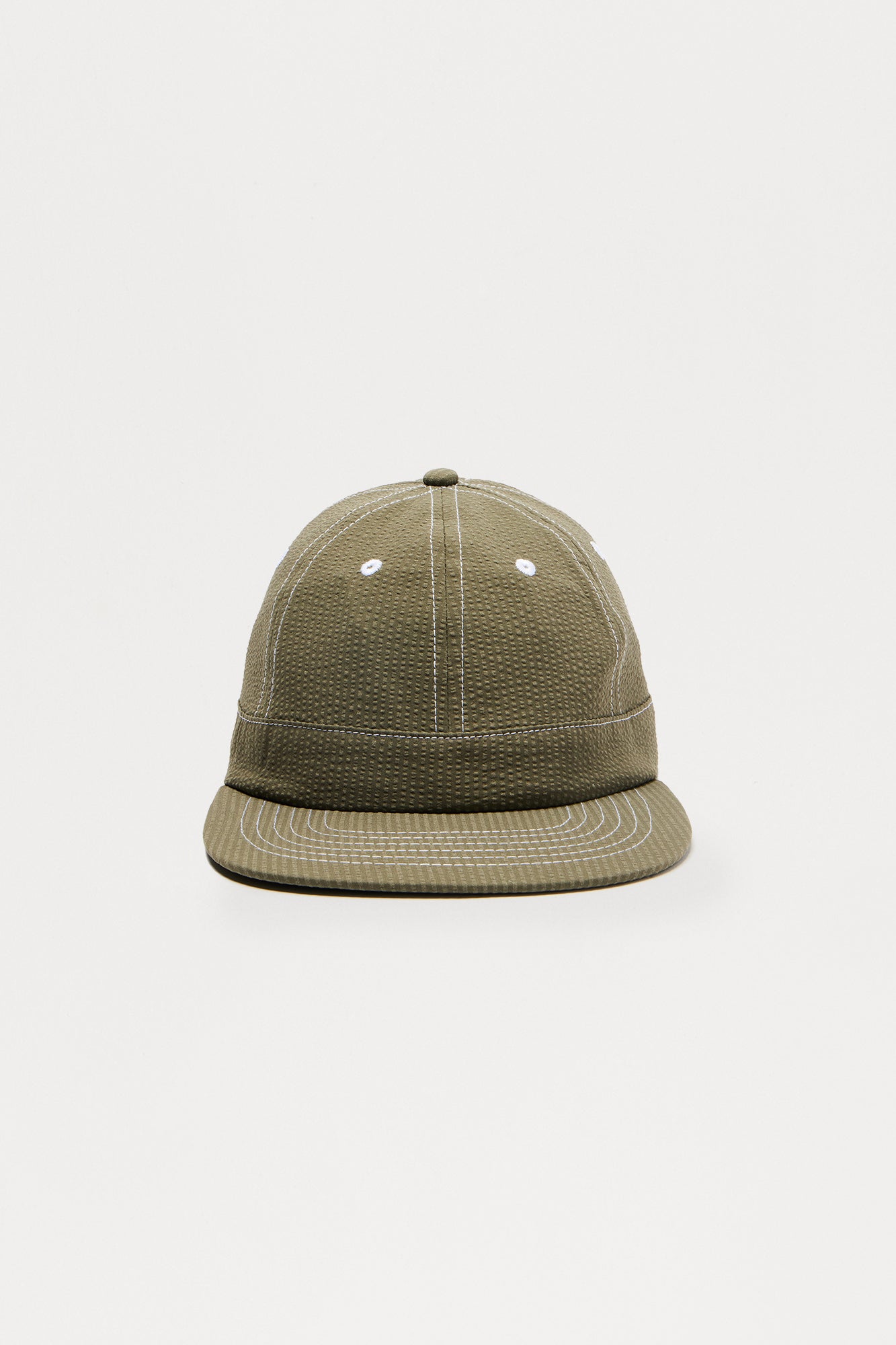 Seersucker 6 Panel Hat - Olive