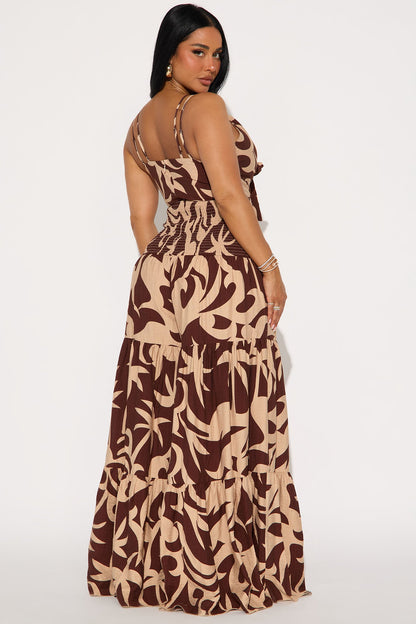 Kamiyah Vacation Printed Jumpsuit - Chocolate/Combo