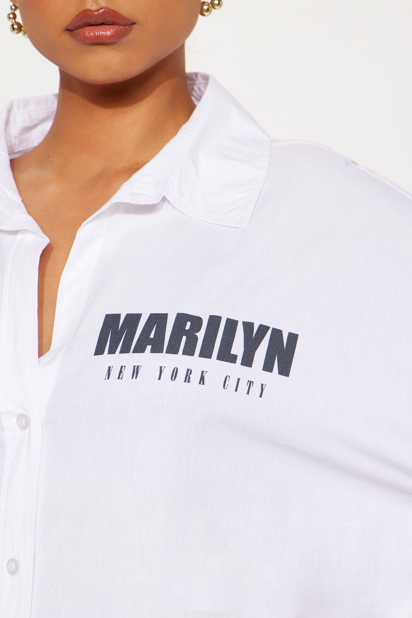 Marilyn Monroe Poplin Top - White