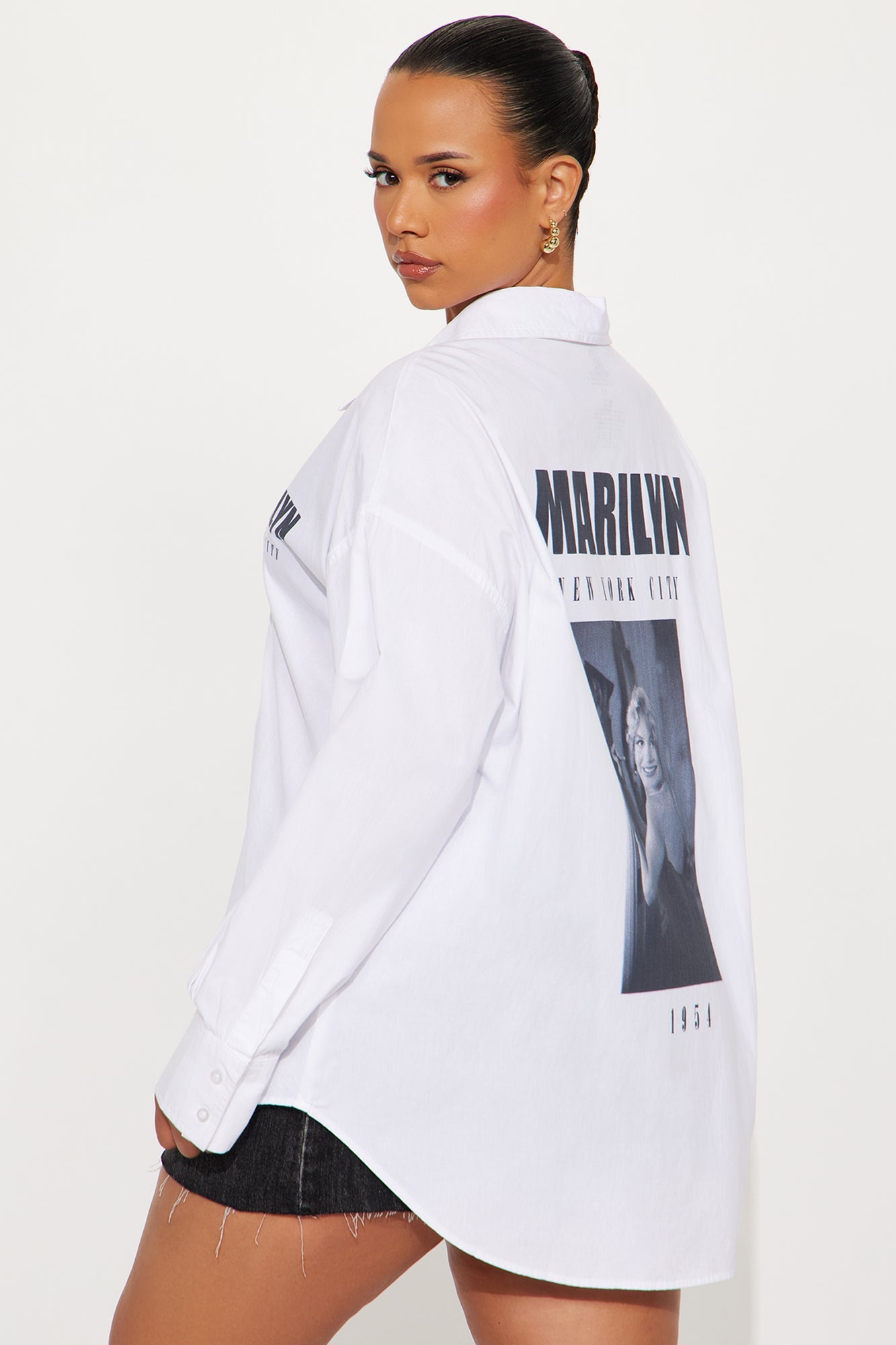 Marilyn Monroe Poplin Top - White