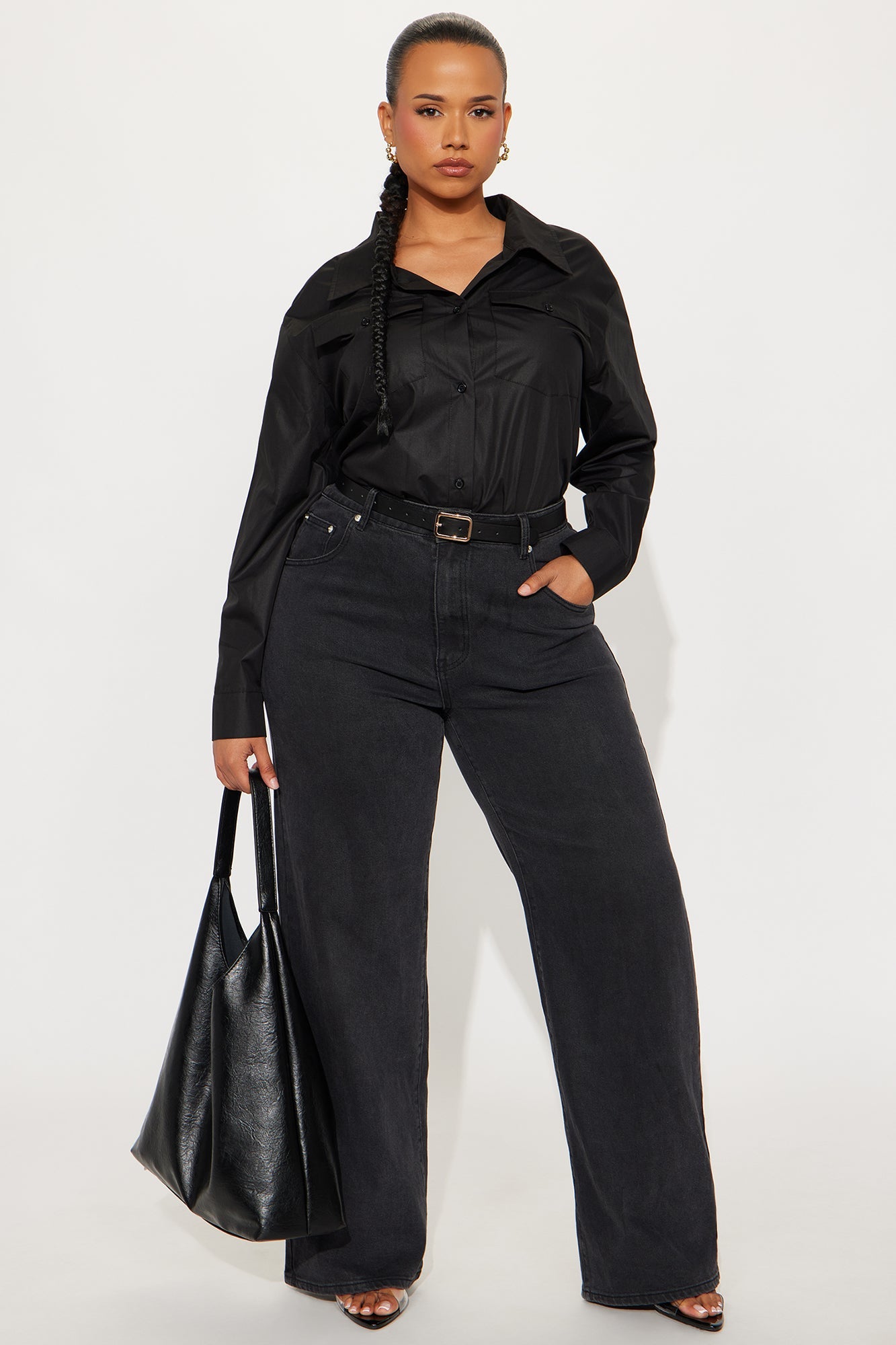 A Classic Poplin Shirt - Black