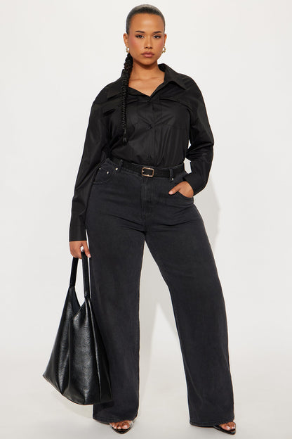 A Classic Poplin Shirt - Black